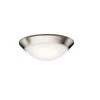 Ceiling Space 16.5 in. 2-Light Brushed Nickel Hallway Round Flush Mount Ceiling Light with Satin Etched Cased Opal by KICHLER -Kichler Sales brushed nickel kichler flush mount lights 8882ni 64 1000