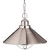 Seaside 1-Light Brushed Nickel Outdoor Hanging Pendant Outdoor Light (1-Pack) by KICHLER -Kichler Sales brushed nickel kichler outdoor pendant lights 2713ni 64 1000