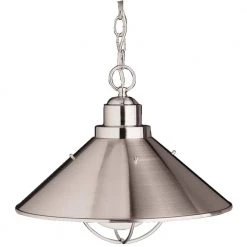 Seaside 1-Light Brushed Nickel Outdoor Hanging Pendant Outdoor Light (1-Pack) by KICHLER
