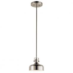 7 in. 1-Light Integrated LED Brushed Nickel Transitional Kitchen Mini Pendant Hanging Light by KICHLER