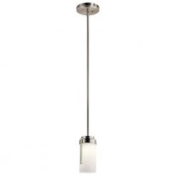 4.5 in. 1-Light Integrated LED Brushed Nickel Transitional Kitchen Mini Pendant Hanging Light by KICHLER