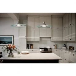 Galaxie 22.5 in. 1-Light Brushed Nickel Contemporary Kitchen Mini Pendant Hanging Light by KICHLER -Kichler Sales brushed nickel kichler pendant lights 2640ni 1f 1000