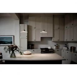 Galaxie 10 in. 1-Light Brushed Nickel Contemporary Kitchen Mini Pendant Hanging Light by KICHLER -Kichler Sales brushed nickel kichler pendant lights 2641ni 1f 1000