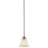 Wynberg 1-Light Brushed Nickel Transitional Kitchen Mini Pendant Hanging Light with Satin Etched Glass by KICHLER -Kichler Sales brushed nickel kichler pendant lights 2693ni 64 1000