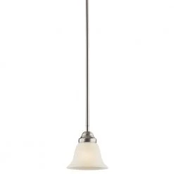 Wynberg 1-Light Brushed Nickel Transitional Kitchen Mini Pendant Hanging Light with Satin Etched Glass by KICHLER