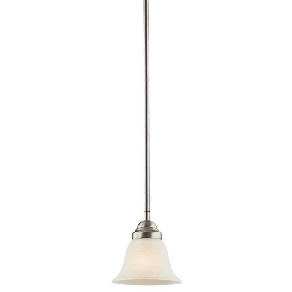 Wynberg 1-Light Brushed Nickel Transitional Kitchen Mini Pendant Hanging Light with Satin Etched Glass by KICHLER 3 Wynberg 1-Light Brushed Nickel Transitional Kitchen Mini Pendant Hanging Light with Satin Etched Glass by KICHLER