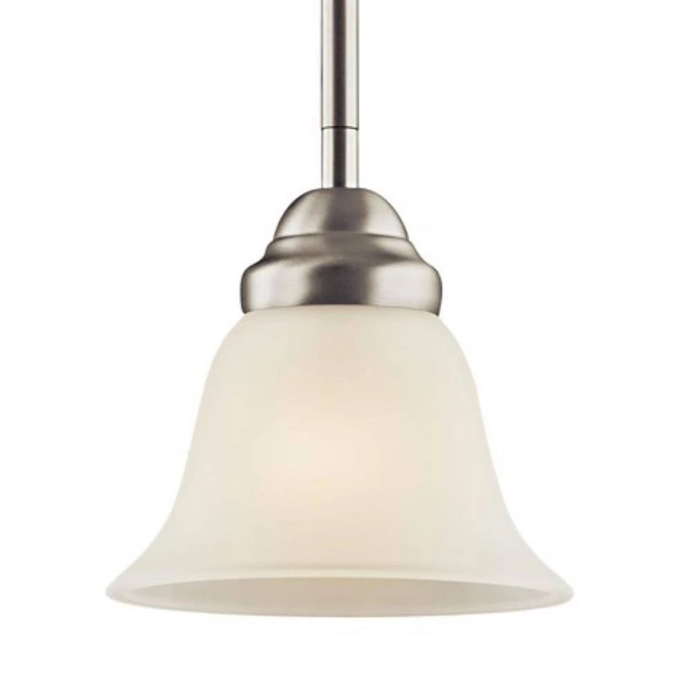 Wynberg 1-Light Brushed Nickel Transitional Kitchen Mini Pendant Hanging Light with Satin Etched Glass by KICHLER 4 Wynberg 1-Light Brushed Nickel Transitional Kitchen Mini Pendant Hanging Light with Satin Etched Glass by KICHLER - Image 2