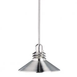 Grenoble 1-Light Brushed Nickel Contemporary Kitchen Mini Pendant Hanging Light by KICHLER