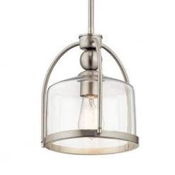 1-Light Brushed Nickel Transitional Kitchen Mini Pendant Hanging Light by KICHLER -Kichler Sales brushed nickel kichler pendant lights 42798ni c3 1000