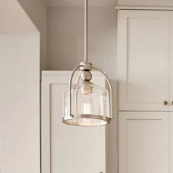 1-Light Brushed Nickel Transitional Kitchen Mini Pendant Hanging Light by KICHLER -Kichler Sales brushed nickel kichler pendant lights 42798ni fa 1000