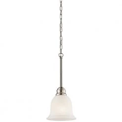 Tanglewood 1-Light Brushed Nickel Traditional Kitchen Mini Pendant Hanging Light by KICHLER