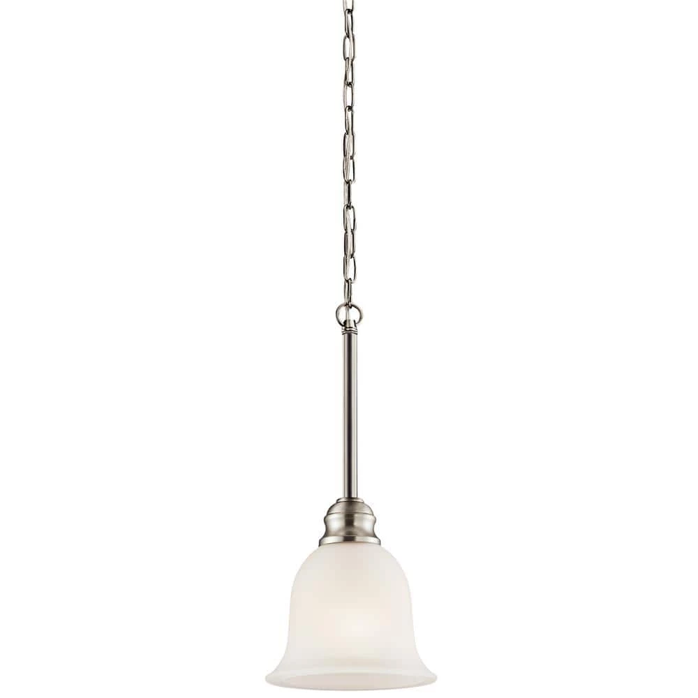 Tanglewood 1-Light Brushed Nickel Traditional Kitchen Mini Pendant Hanging Light by KICHLER 3 Tanglewood 1-Light Brushed Nickel Traditional Kitchen Mini Pendant Hanging Light by KICHLER