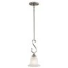 Monroe 1-Light Brushed Nickel Traditional Kitchen Mini Pendant Hanging Light by KICHLER -Kichler Sales brushed nickel kichler pendant lights 43162ni 64 1000