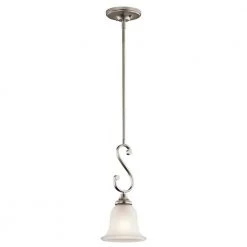 Monroe 1-Light Brushed Nickel Traditional Kitchen Mini Pendant Hanging Light by KICHLER
