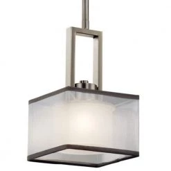 Kailey 1-Light Brushed Nickel Transitional Kitchen Mini Pendant Hanging Light by KICHLER -Kichler Sales brushed nickel kichler pendant lights 43442ni 4f 1000