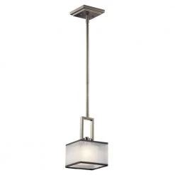 Kailey 1-Light Brushed Nickel Transitional Kitchen Mini Pendant Hanging Light by KICHLER