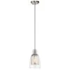 Evie 9.5 in. 1-Light Brushed Nickel Transitional Kitchen Mini Pendant Hanging Light with Antique Mercury by KICHLER -Kichler Sales brushed nickel kichler pendant lights 43625ni 64 1000