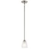 Jolie 1-Light Brushed Nickel Transitional Kitchen Mini Pendant Hanging Light with Satin Etched Glass by KICHLER -Kichler Sales brushed nickel kichler pendant lights 43640ni 64 1000