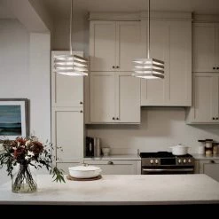 Realta 1-Light Brushed Nickel Contemporary Kitchen Mini Pendant Hanging Light by KICHLER -Kichler Sales brushed nickel kichler pendant lights 43688ni 1f 1000