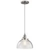 Avery 1-Light Brushed Nickel Goblet Vintage Industrial Kitchen Mini Pendant Hanging Light by KICHLER
