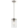 Crosby 1-Light Brushed Nickel Contemporary Kitchen Mini Pendant Hanging Light with Clear Glass by KICHLER -Kichler Sales brushed nickel kichler pendant lights 43996ni 64 1000