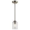 Winslow 1-Light Brushed Nickel Contemporary Kitchen Mini Pendant Hanging Light with Clear Seeded Glass by KICHLER -Kichler Sales brushed nickel kichler pendant lights 44032ni 64 1000