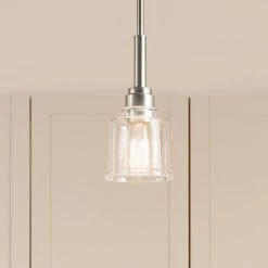 Aivian 5 in. 1-Light Brushed Nickel Vintage Industrial Kitchen Mini Pendant Hanging Light with Clear Glass by KICHLER 16 Aivian 5 in. 1-Light Brushed Nickel Vintage Industrial Kitchen Mini Pendant Hanging Light with Clear Glass by KICHLER -Kichler Sales brushed nickel kichler pendant lights 52399ni 44 1000