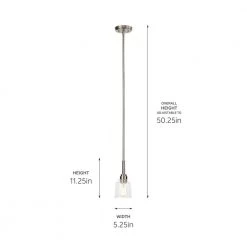Aivian 5 in. 1-Light Brushed Nickel Vintage Industrial Kitchen Mini Pendant Hanging Light with Clear Glass by KICHLER 12 Aivian 5 in. 1-Light Brushed Nickel Vintage Industrial Kitchen Mini Pendant Hanging Light with Clear Glass by KICHLER -Kichler Sales brushed nickel kichler pendant lights 52399ni 66 1000