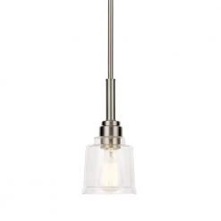 Aivian 5 in. 1-Light Brushed Nickel Vintage Industrial Kitchen Mini Pendant Hanging Light with Clear Glass by KICHLER 13 Aivian 5 in. 1-Light Brushed Nickel Vintage Industrial Kitchen Mini Pendant Hanging Light with Clear Glass by KICHLER -Kichler Sales brushed nickel kichler pendant lights 52399ni c3 1000