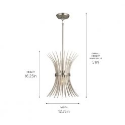 Baile 1-Light Greige and Brushed Nickel Vintage Statement Kitchen Mini Pendant Hanging Light by KICHLER -Kichler Sales brushed nickel kichler pendant lights 52460ni 44 1000
