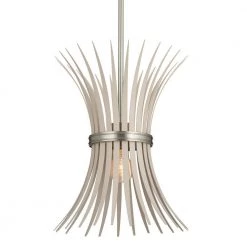 Baile 1-Light Greige and Brushed Nickel Vintage Statement Kitchen Mini Pendant Hanging Light by KICHLER -Kichler Sales brushed nickel kichler pendant lights 52460ni c3 1000