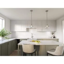 Merriam 8 in. 1-Light Brushed Nickel Farmhouse Kitchen Pendant Hanging Light by KICHLER -Kichler Sales brushed nickel kichler pendant lights 82355 4f 1000