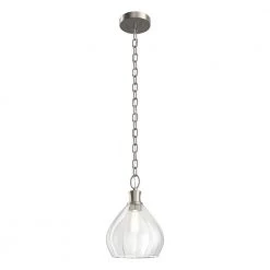 Merriam 8 in. 1-Light Brushed Nickel Farmhouse Kitchen Pendant Hanging Light by KICHLER -Kichler Sales brushed nickel kichler pendant lights 82355 c3 1000