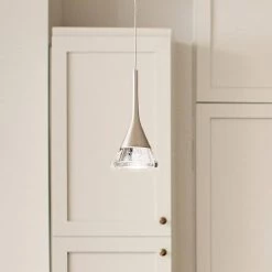 Elan Kabru 1-Light Integrated LED Brushed Nickel Contemporary Kitchen Mini Pendant Hanging Light by KICHLER -Kichler Sales brushed nickel kichler pendant lights 83790 4f 1000