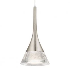 Elan Kabru 1-Light Integrated LED Brushed Nickel Contemporary Kitchen Mini Pendant Hanging Light by KICHLER -Kichler Sales brushed nickel kichler pendant lights 83790 c3 1000