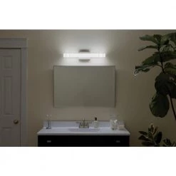 Korona 11 in. Brushed Nickel Integrated LED Linear Bathroom Vanity Light Bar by KICHLER -Kichler Sales brushed nickel kichler vanity lighting 11253niled 1f 1000