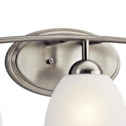 Calleigh 3-Light Brushed Nickel Bathroom Vanity Light with Satin Etched Cased Opal Glass by KICHLER -Kichler Sales brushed nickel kichler vanity lighting 45119ni 4f 1000