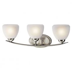 Calleigh 3-Light Brushed Nickel Bathroom Vanity Light with Satin Etched Cased Opal Glass by KICHLER -Kichler Sales brushed nickel kichler vanity lighting 45119ni c3 1000