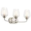 Valserrano 3-Light Brushed Nickel Bathroom Vanity Light with Clear Seeded Glass Shade by KICHLER -Kichler Sales brushed nickel kichler vanity lighting 45129nics 64 1000