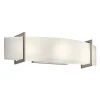 Crescent View 9 in. 3-Light Brushed Nickel Bathroom Vanity Light with Frosted Glass Shade by KICHLER -Kichler Sales brushed nickel kichler vanity lighting 45220ni 64 1000