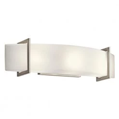 Crescent View 9 in. 3-Light Brushed Nickel Bathroom Vanity Light with Frosted Glass Shade by KICHLER