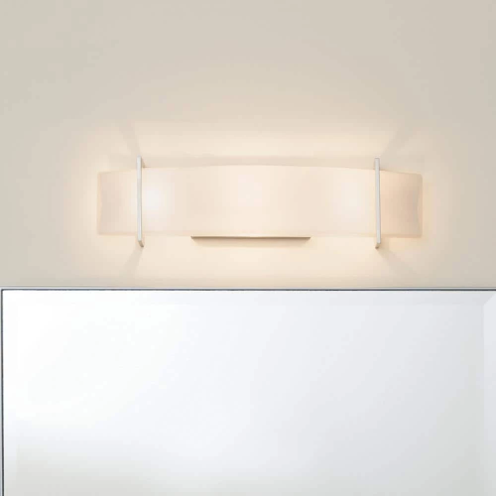 Crescent View 9 in. 3-Light Brushed Nickel Bathroom Vanity Light with Frosted Glass Shade by KICHLER 9 Crescent View 9 in. 3-Light Brushed Nickel Bathroom Vanity Light with Frosted Glass Shade by KICHLER - Image 7