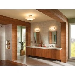 Crescent View 9 in. 3-Light Brushed Nickel Bathroom Vanity Light with Frosted Glass Shade by KICHLER 11 Crescent View 9 in. 3-Light Brushed Nickel Bathroom Vanity Light with Frosted Glass Shade by KICHLER -Kichler Sales brushed nickel kichler vanity lighting 45220ni c3 1000