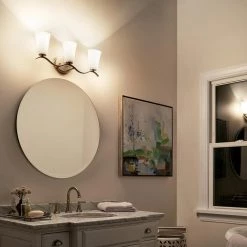 Armida 3-Light Brushed Nickel Bathroom Vanity Light with Satin Etched White Glass by KICHLER 9 Armida 3-Light Brushed Nickel Bathroom Vanity Light with Satin Etched White Glass by KICHLER -Kichler Sales brushed nickel kichler vanity lighting 45376ni 1f 1000