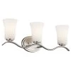Armida 7 in. 3-Light Brushed Nickel LED Bathroom Vanity Light with Satin Etched White Glass Shade by KICHLER -Kichler Sales brushed nickel kichler vanity lighting 45376nil18 64 1000