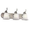 Camerena 24 in. 3-Light Brushed Nickel Bathroom Vanity Light with Frosted Glass Shade by KICHLER
