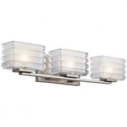 Bazely 3-Light Brushed Nickel Halogen Bathroom Vanity Light by KICHLER