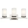 Crosby 3-Light Brushed Nickel Bathroom Vanity Light with Satin Etched Opal Glass by KICHLER -Kichler Sales brushed nickel kichler vanity lighting 45497ni 64 1000