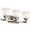 Serina 8.75 in. 3-Light Brushed Nickel Bathroom Vanity Light with Etched Glass Shade by KICHLER -Kichler Sales brushed nickel kichler vanity lighting 45733ni 64 1000