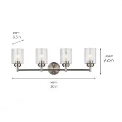 Winslow 4.75 in. 4-Light Brushed Nickel Bathroom Vanity Light with Seeded Glass Shade by KICHLER -Kichler Sales brushed nickel kichler vanity lighting 45887ni 40 1000